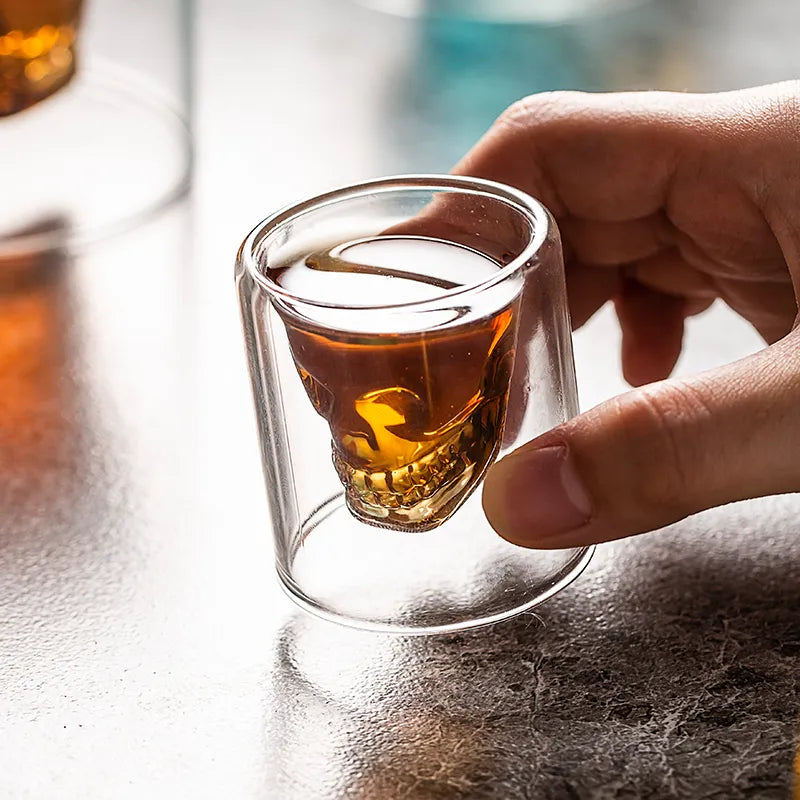 Double-layered Transparent Skull Head 250ml Coffee Mug