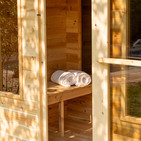 Dundalk LeisureCraft Canadian Timber Georgian 5-6 Person Cabin Sauna with Changeroom