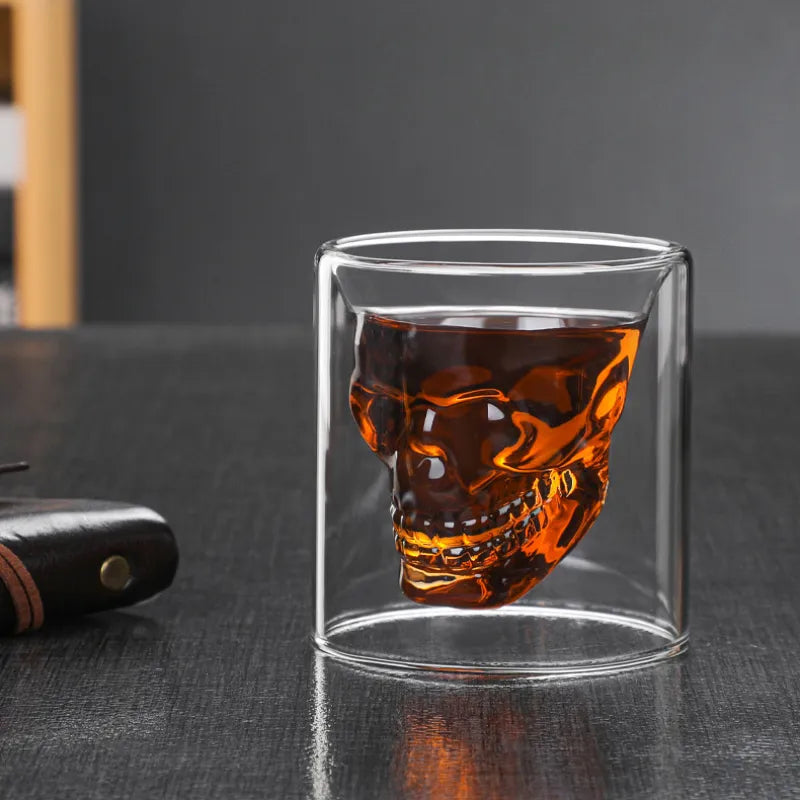 Double-layered Transparent Skull Head 250ml Coffee Mug