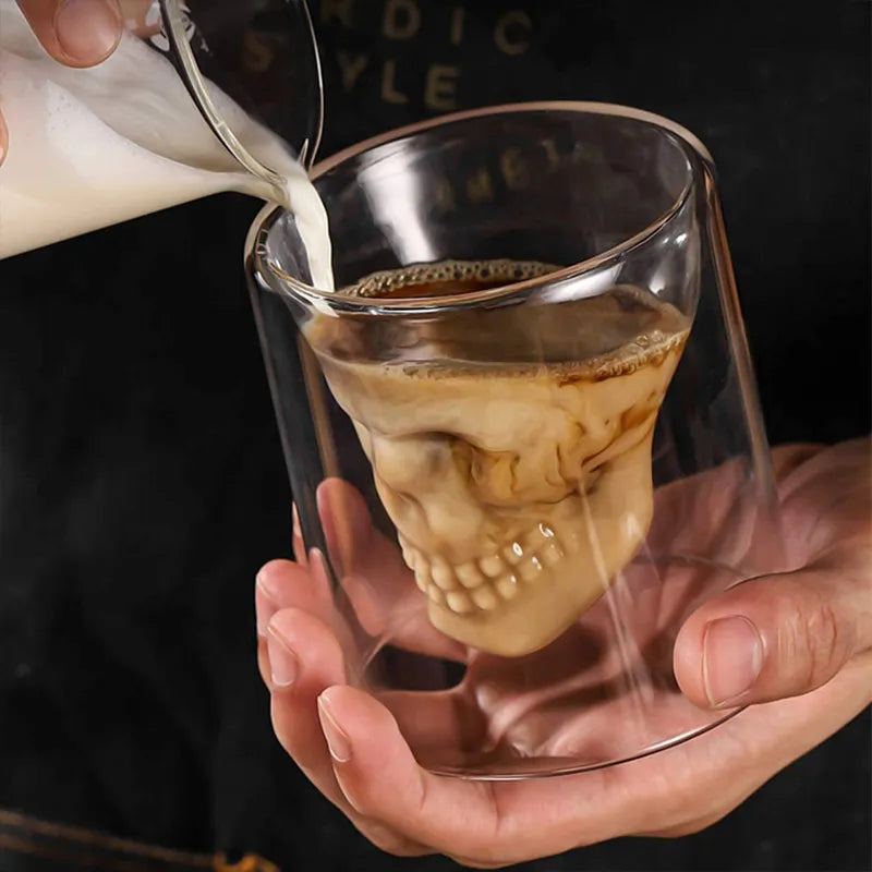 Double-layered Transparent Skull Head 250ml Coffee Mug