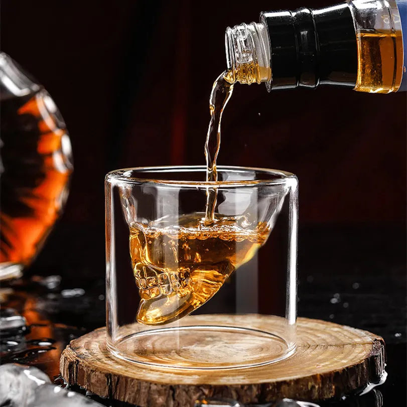 Double-layered Transparent Skull Head 250ml Coffee Mug