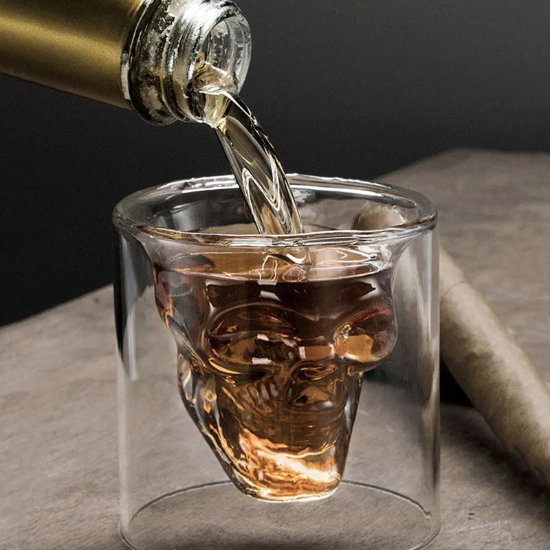 Double-layered Transparent Skull Head 250ml Coffee Mug