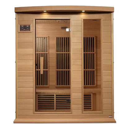 Golden Designs Maxxus 3 Person Near Zero EMF FAR Infrared Sauna - Canadian Hemlock