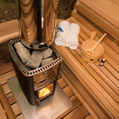 Dundalk LeisureCraft Clear Cedar Panoramic View 6 Person Barrel Sauna