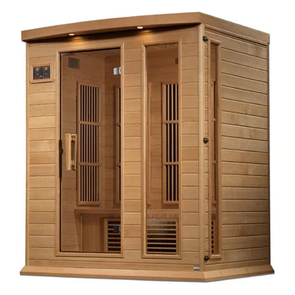 Golden Designs Maxxus 3 Person Near Zero EMF FAR Infrared Sauna - Canadian Hemlock