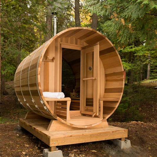 Dundalk LeisureCraft Clear Red Cedar Barrel Sauna