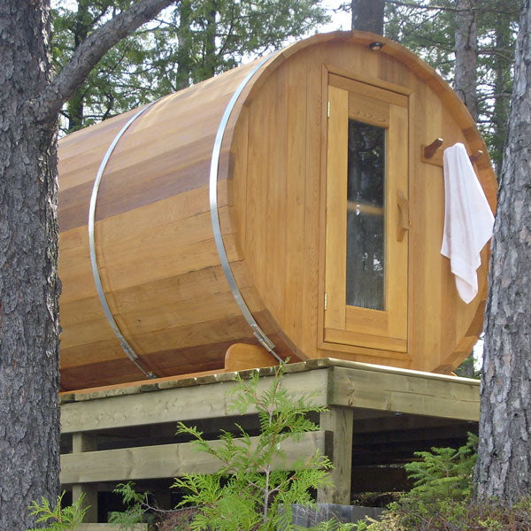 Dundalk LeisureCraft Clear Red Cedar Barrel Sauna