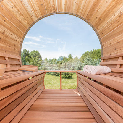 Dundalk LeisureCraft Panoramic Sauna Knotty Cedar - Wood Heated