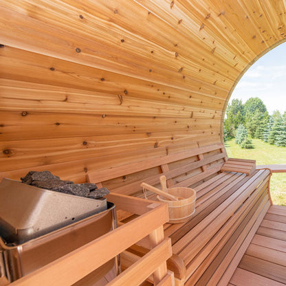 Dundalk LeisureCraft Panoramic Sauna Knotty Cedar Floor Standing