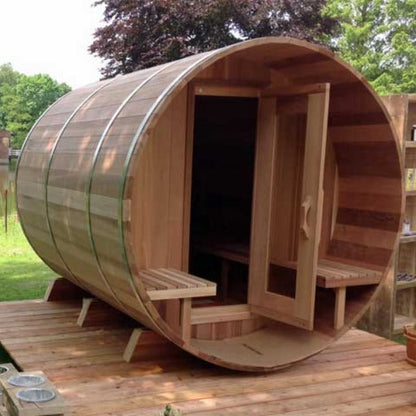 Dundalk LeisureCraft Clear Red Cedar Barrel Sauna