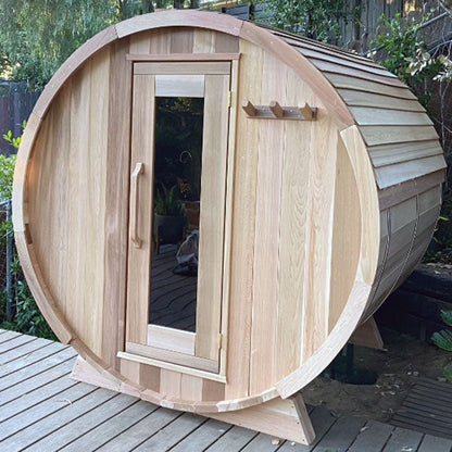 Dundalk LeisureCraft Clear Red Cedar Barrel Sauna