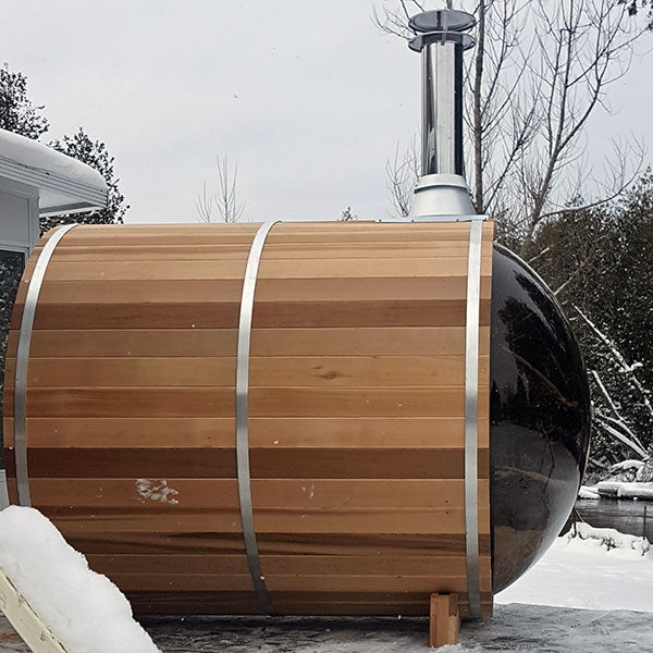 Dundalk LeisureCraft Clear Cedar Panoramic View 6 Person Barrel Sauna