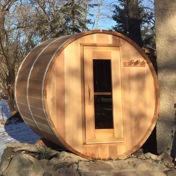 Dundalk LeisureCraft Clear Red Cedar Barrel Sauna