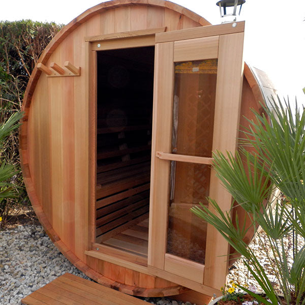 Dundalk LeisureCraft Clear Red Cedar Barrel Sauna