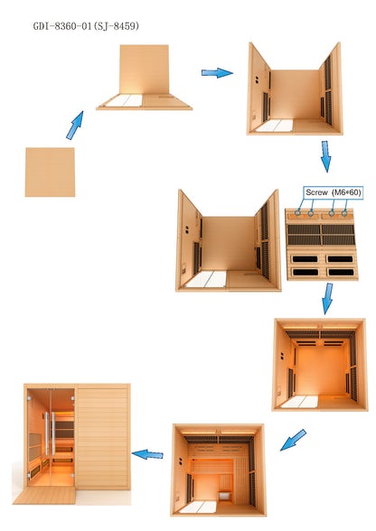 Golden Designs  2025 Toledo 6 Person Indoor Full Spectrum Traditional Hybrid Sauna