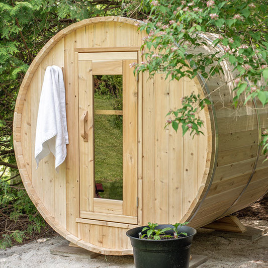 Dundalk LeisureCraft Canadian Timber Harmony 3-4 Person Barrel Sauna