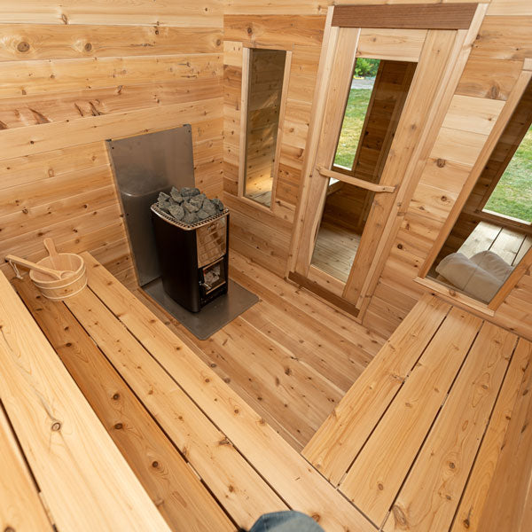 Dundalk LeisureCraft Canadian Timber Georgian 5-6 Person Cabin Sauna with Changeroom