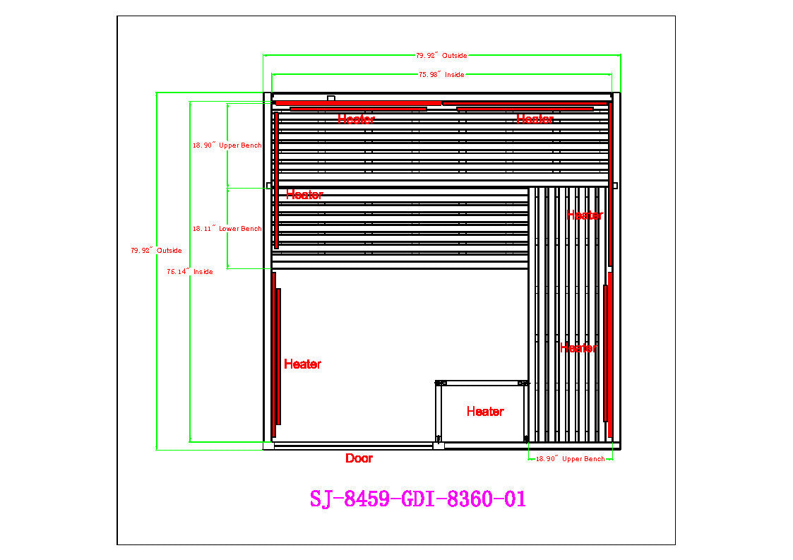 Golden Designs  2025 Toledo 6 Person Indoor Full Spectrum Traditional Hybrid Sauna