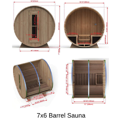 Dundalk LeisureCraft Knotty Cedar Barrel Sauna