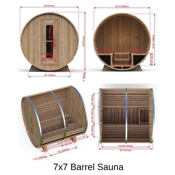 Dundalk LeisureCraft Knotty Cedar Barrel Sauna