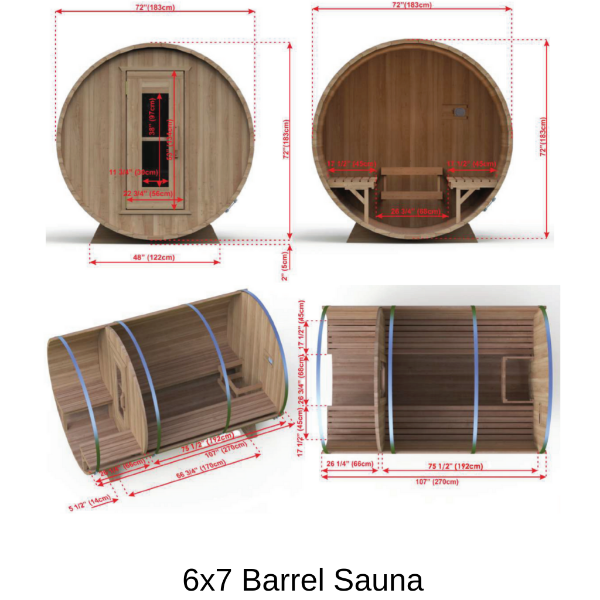 Dundalk LeisureCraft Knotty Cedar Barrel Sauna