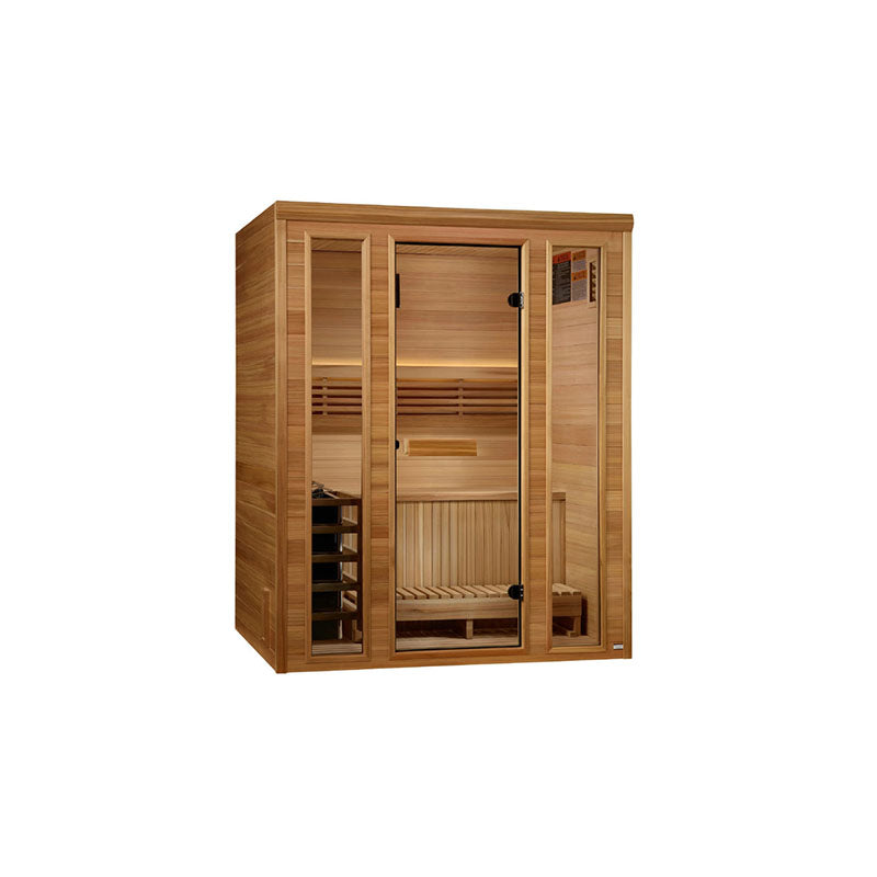 Golden Designs Andermatt Edition 3 Person Traditional Steam Sauna-Clear Cedar