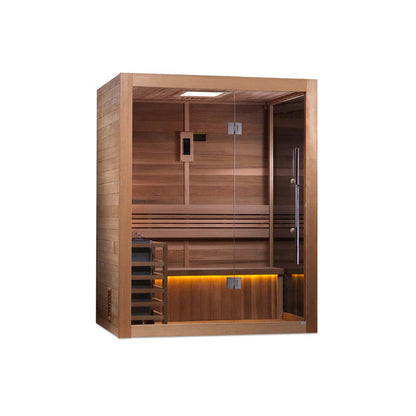 Golden Designs Hanko Edition 2-3 Person Traditional Steam Sauna- Canadian Red Cedar Interior