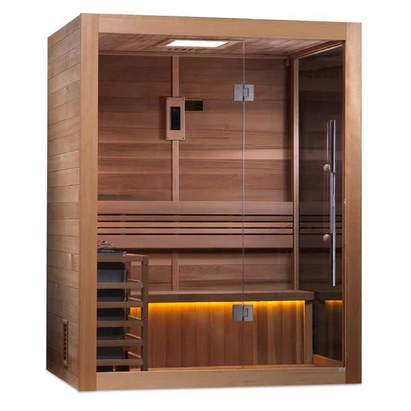 Golden Designs Hanko Edition 2-3 Person Traditional Steam Sauna- Canadian Red Cedar Interior