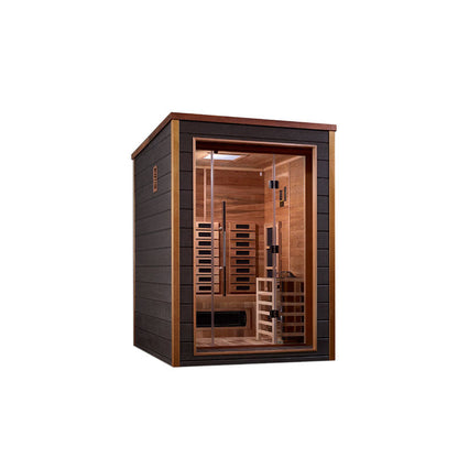 Golden Designs Nora 2 Person Outdoor-Indoor PureTech™ Hybrid Full Spectrum Sauna