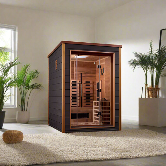 Golden Designs Nora 2 Person Outdoor-Indoor PureTech™ Hybrid Full Spectrum Sauna