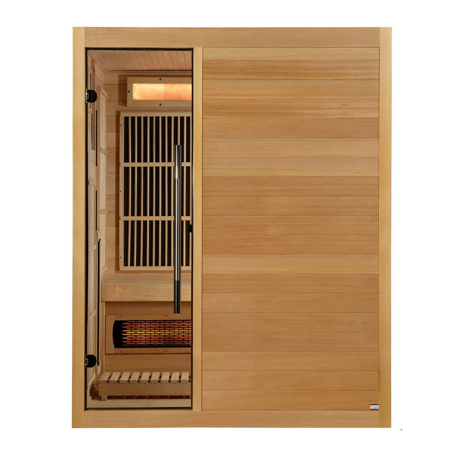 Golden Designs 2025 Soria 3 Person Indoor Full Spectrum Traditional Hybrid Sauna