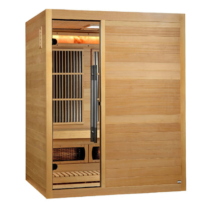 Golden Designs 2025 Soria 3 Person Indoor Full Spectrum Traditional Hybrid Sauna