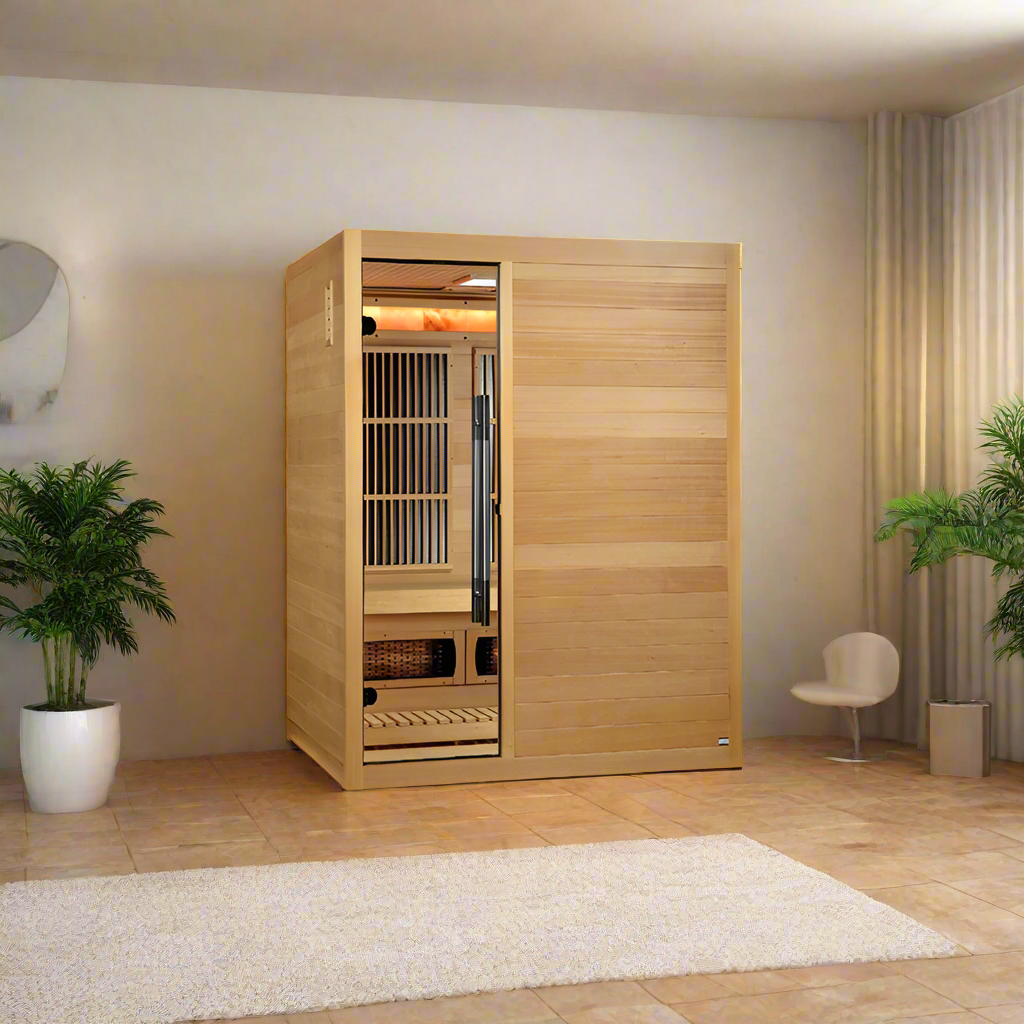 Golden Designs 2025 Soria 3 Person Indoor Full Spectrum Traditional Hybrid Sauna