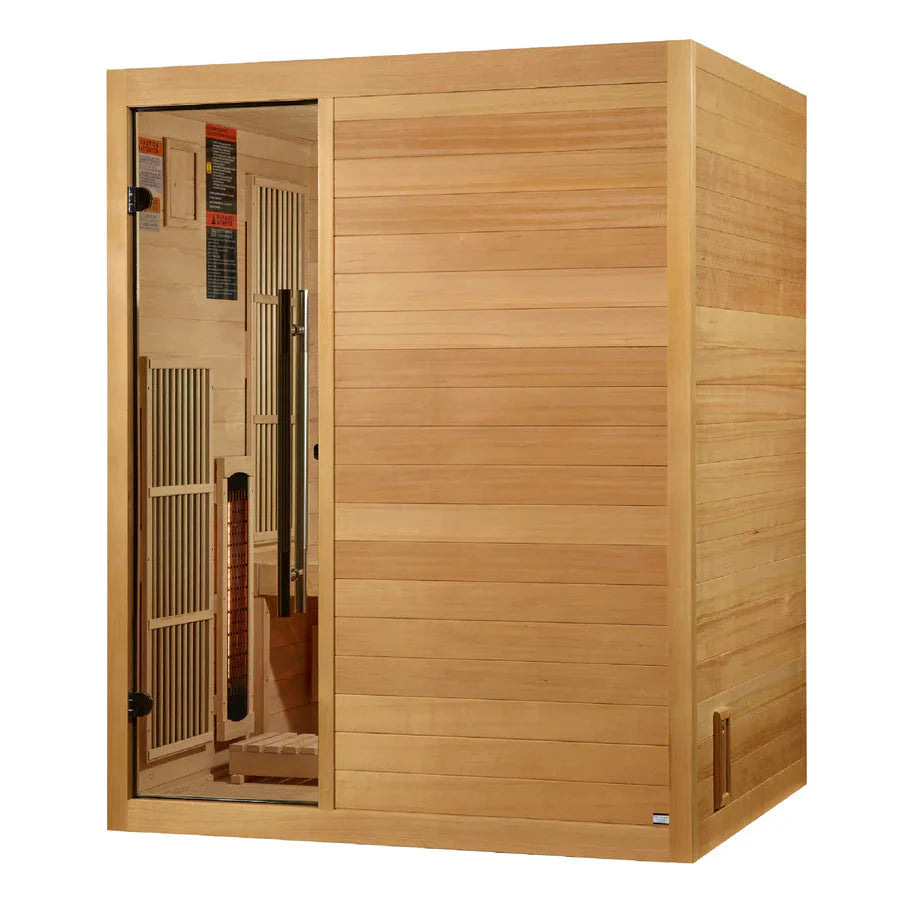 Golden Designs 2025 Soria 3 Person Indoor Full Spectrum Traditional Hybrid Sauna