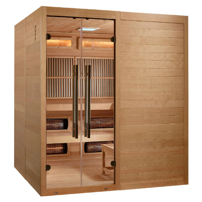 Golden Designs  2025 Toledo 6 Person Indoor Full Spectrum Traditional Hybrid Sauna