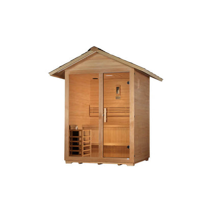 Golden Designs Arlberg 3 Person Traditional Outdoor Sauna - Canadian Hemlock