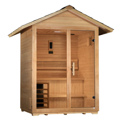 Golden Designs Arlberg 3 Person Traditional Outdoor Sauna - Canadian Hemlock