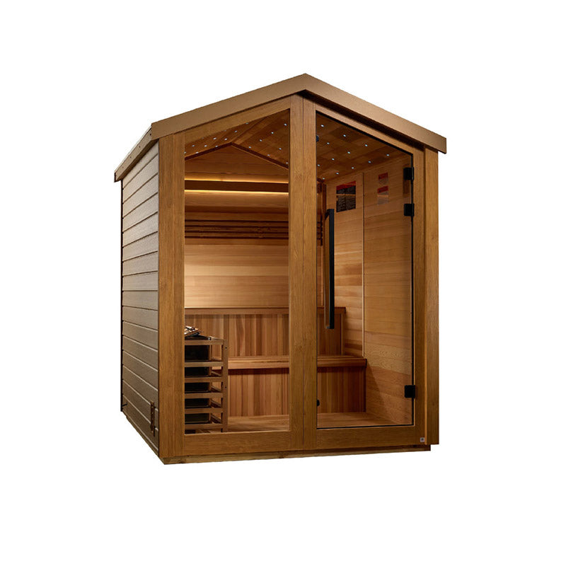 Golden Designs Kaarina 6 Person Outdoor Traditional Sauna - Canadian Red Cedar Interior