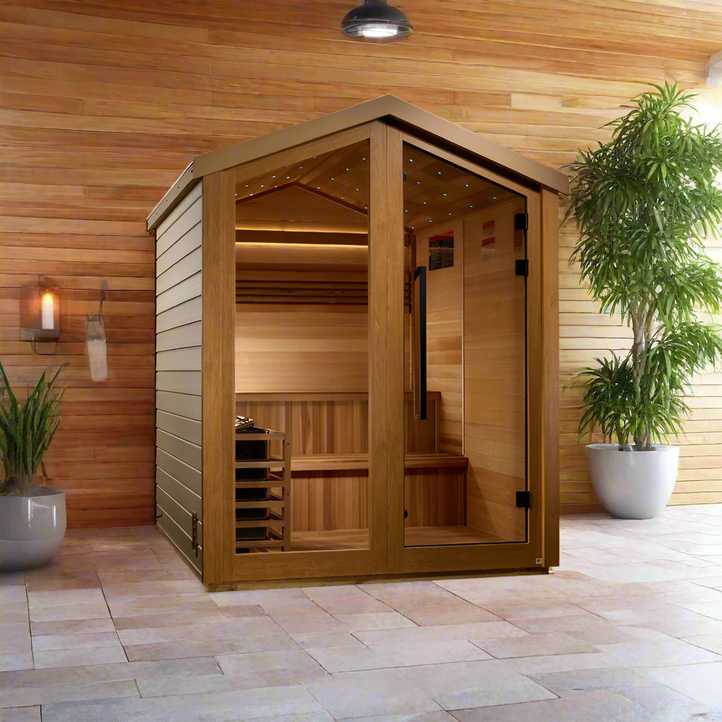 Golden Designs Kaarina 6 Person Outdoor Traditional Sauna - Canadian Red Cedar Interior