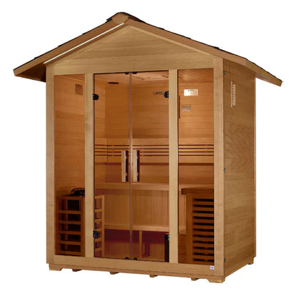 Golden Designs Vorarlberg 5 Person Traditional Outdoor Sauna - Canadian Hemlock