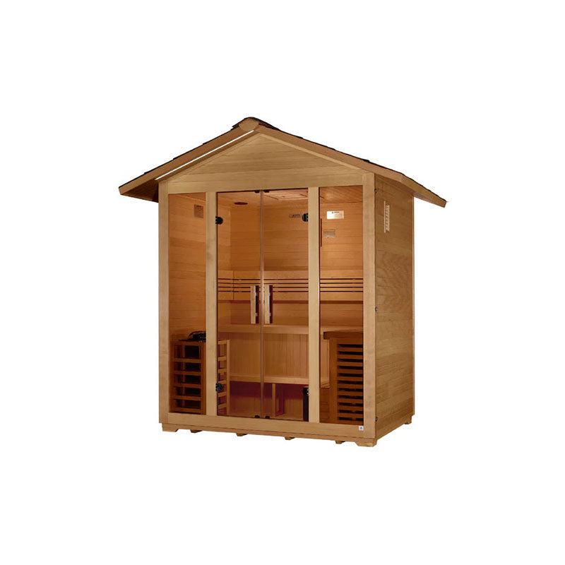 Golden Designs Vorarlberg 5 Person Traditional Outdoor Sauna - Canadian Hemlock