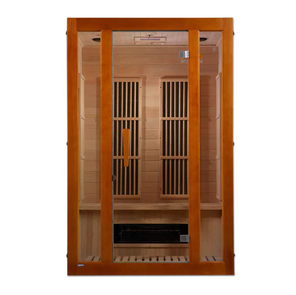 Golden Designs Maxxus Aspen Dual Tech 2 Person Low EMF FAR Infrared Sauna - Canadian Hemlock