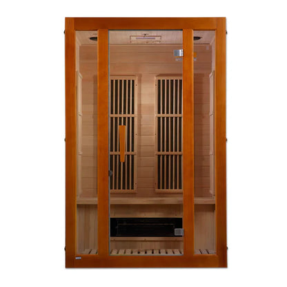 Golden Designs Maxxus Aspen Dual Tech 2 Person Low EMF FAR Infrared Sauna - Canadian Hemlock