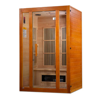 Golden Designs Maxxus Aspen Dual Tech 2 Person Low EMF FAR Infrared Sauna - Canadian Hemlock