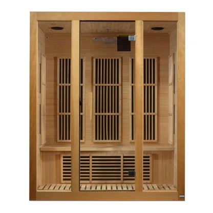 Maxxus Bellevue 3 Person Low EMF FAR Infrared Sauna - Canadian Hemlock