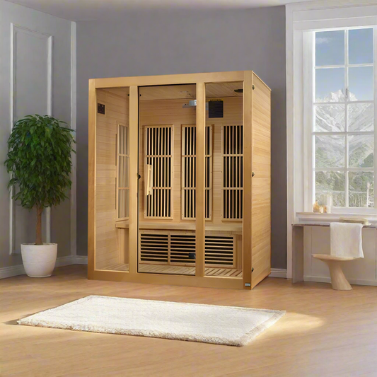 Maxxus Bellevue 3 Person Low EMF FAR Infrared Sauna - Canadian Hemlock