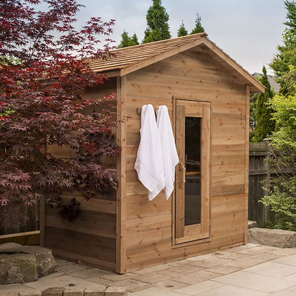 Dundalk LeisureCraft Knotty Cedar Outdoor Cabin Sauna