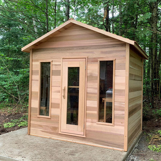 Dundalk LeisureCraft Clear Cedar Electric Heated Outdoor Cabin Sauna