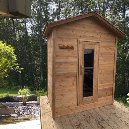 Dundalk LeisureCraft Knotty Cedar Outdoor Cabin Sauna