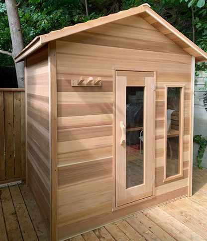 Dundalk LeisureCraft Clear Cedar Electric Heated Outdoor Cabin Sauna